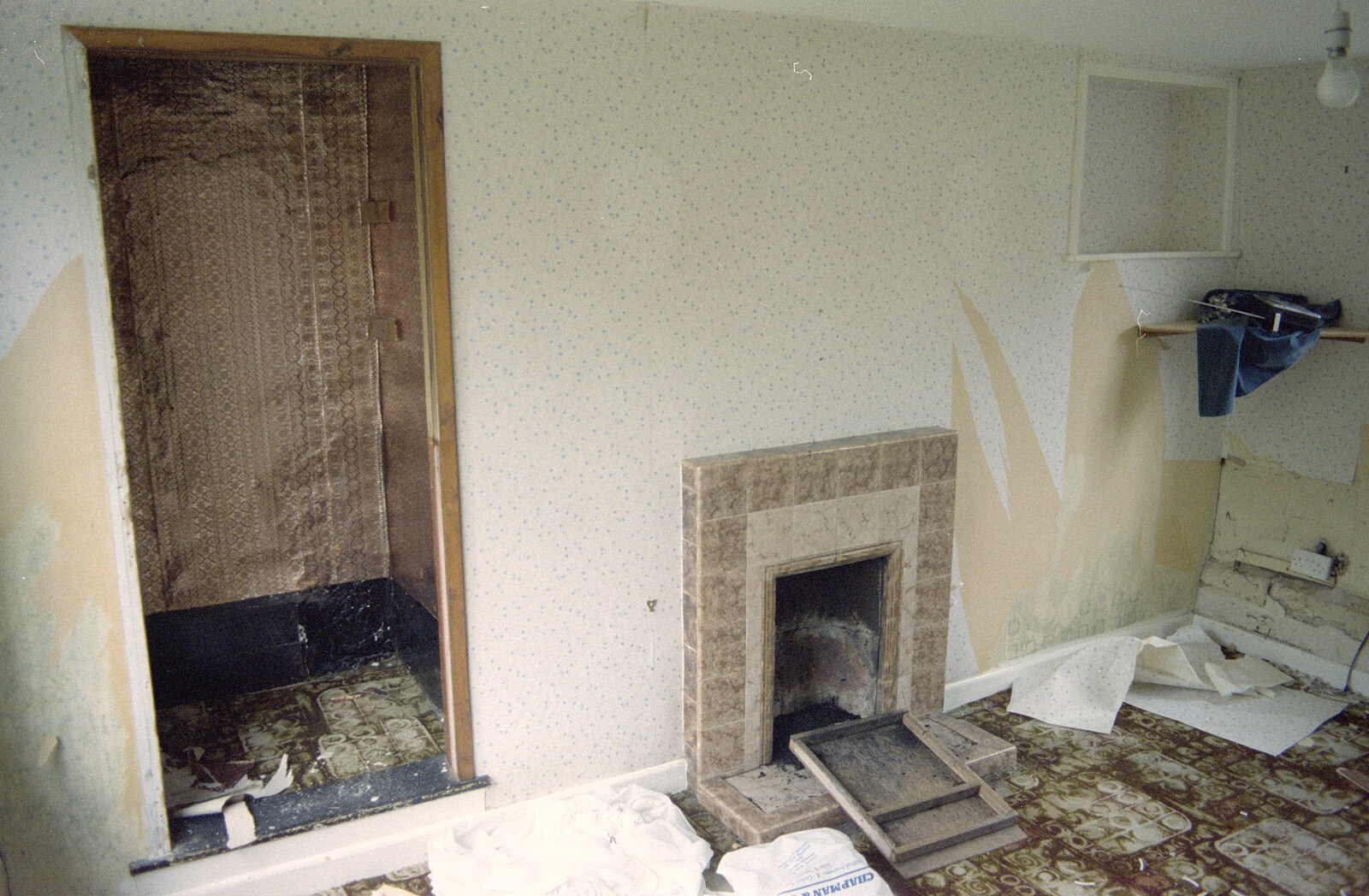 The gold lamé wallpaper in the 'bar' from Moving In, Brome, Suffolk - 10th April 1994