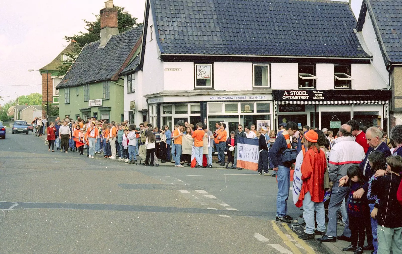 At the top of St. Nicholas Street, from Diss Town and the F.A. Vase Final, Diss and Wembley, Norfolk and London - 15th May 1994