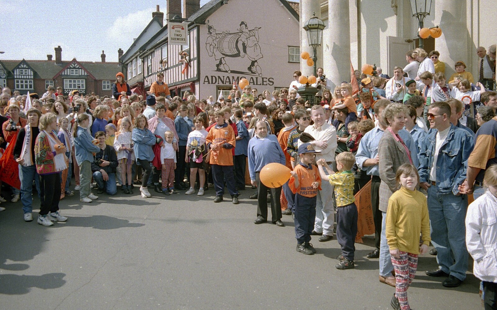 Crowds gather outside the Cornhall from Diss Town and the F.A. Vase Final, Diss and Wembley, Norfolk and London - 15th May 1994