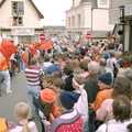 The bus creeps up Market Hill, Diss Town and the F.A. Vase Final, Diss and Wembley, Norfolk and London - 15th May 1994