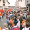 The bus creeps up Market Hill, Diss Town and the F.A. Vase Final, Diss and Wembley, Norfolk and London - 15th May 1994