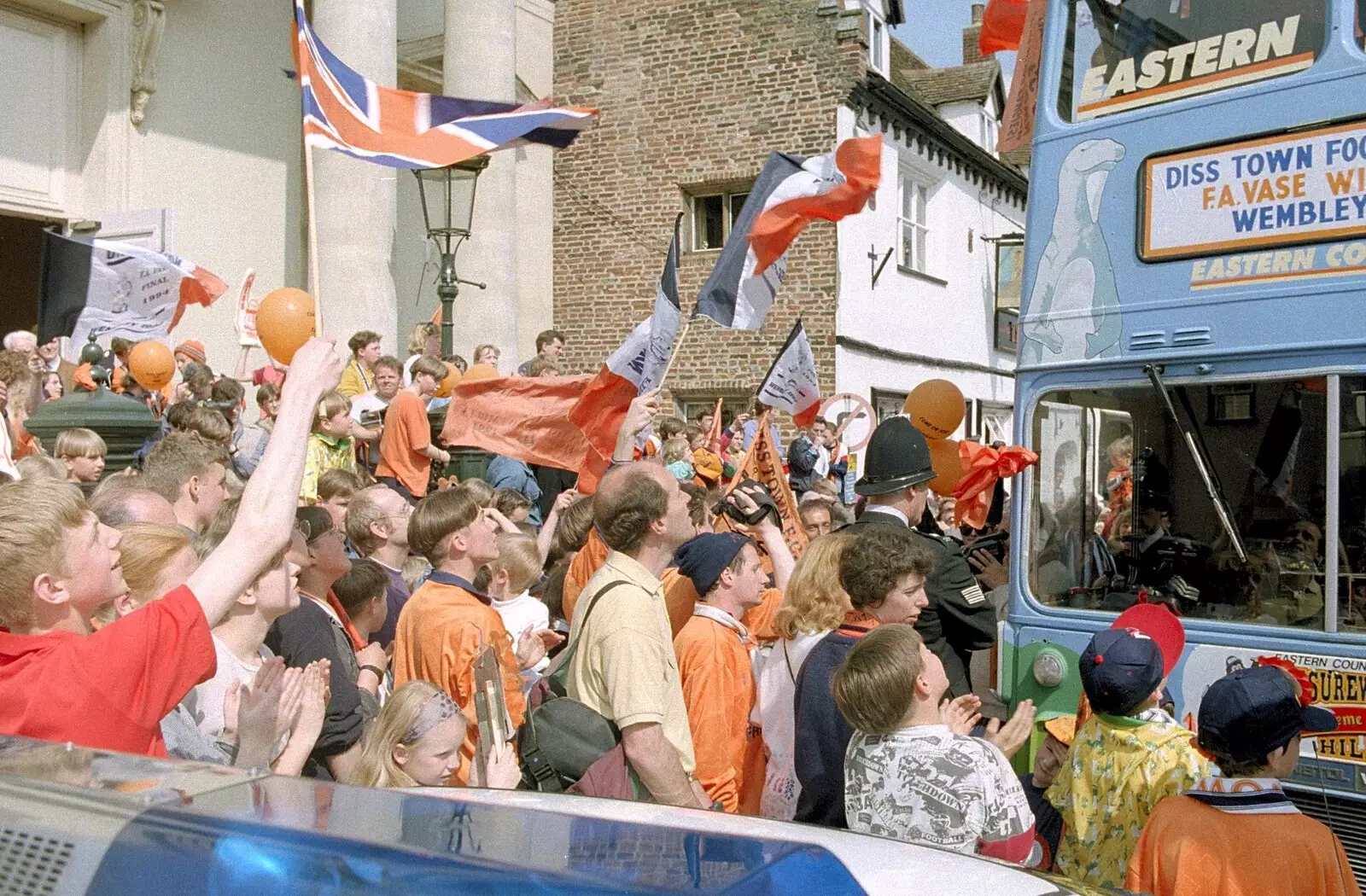 Outside the Corn Hall, from Diss Town and the F.A. Vase Final, Diss and Wembley, Norfolk and London - 15th May 1994