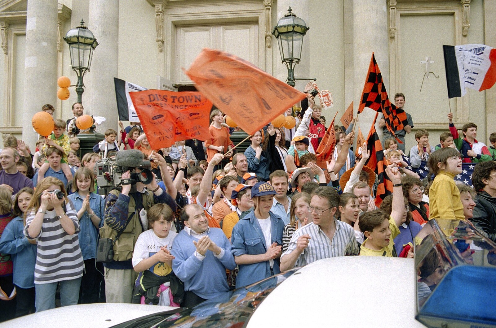 Orange flags are waved from Diss Town and the F.A. Vase Final, Diss and Wembley, Norfolk and London - 15th May 1994