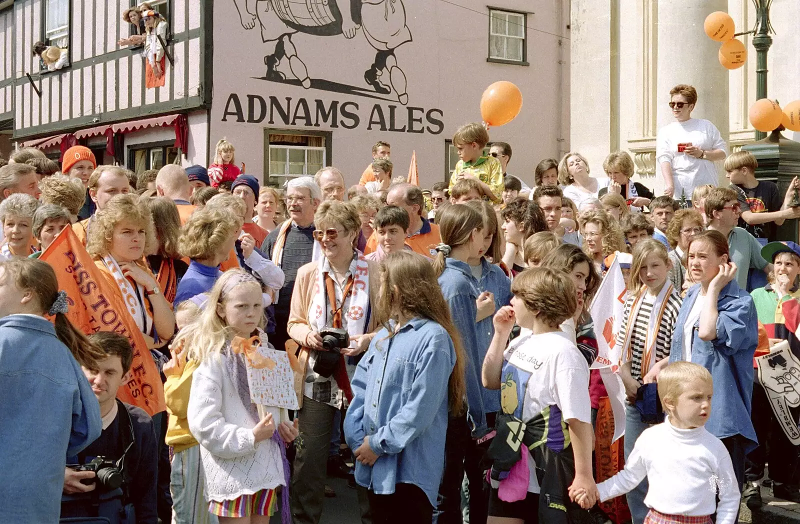 Teeming throngs outside the Two Brewers, from Diss Town and the F.A. Vase Final, Diss and Wembley, Norfolk and London - 15th May 1994