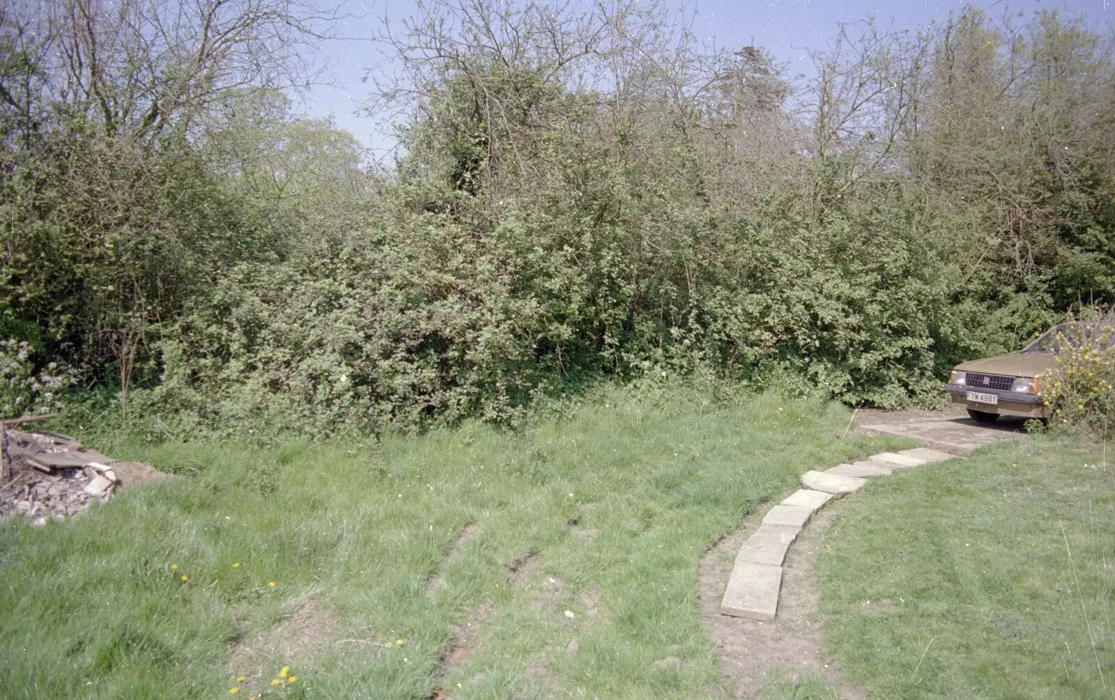 A half-arsed attemp at a driveway fizzles out, from A Clays Trip to Calais, and Sorting Out The Garden, Suffolk - 18th May 1994