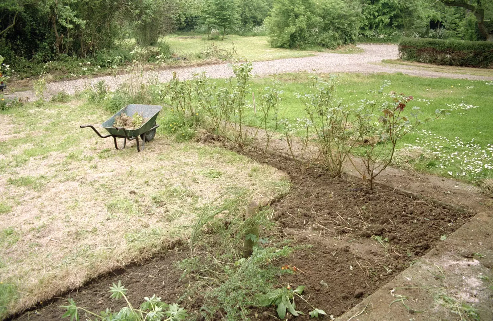 A new flower bed is cut, from A Clays Trip to Calais, and Sorting Out The Garden, Suffolk - 18th May 1994