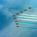 The Red Arrows in their basic formation, The Mildenhall Air Fete, Mildenhall, Suffolk - 29th May 1994