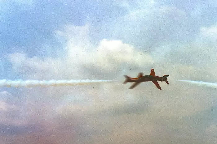 The 'Synchro pair' do a flypast, from The Mildenhall Air Fete, Mildenhall, Suffolk - 29th May 1994