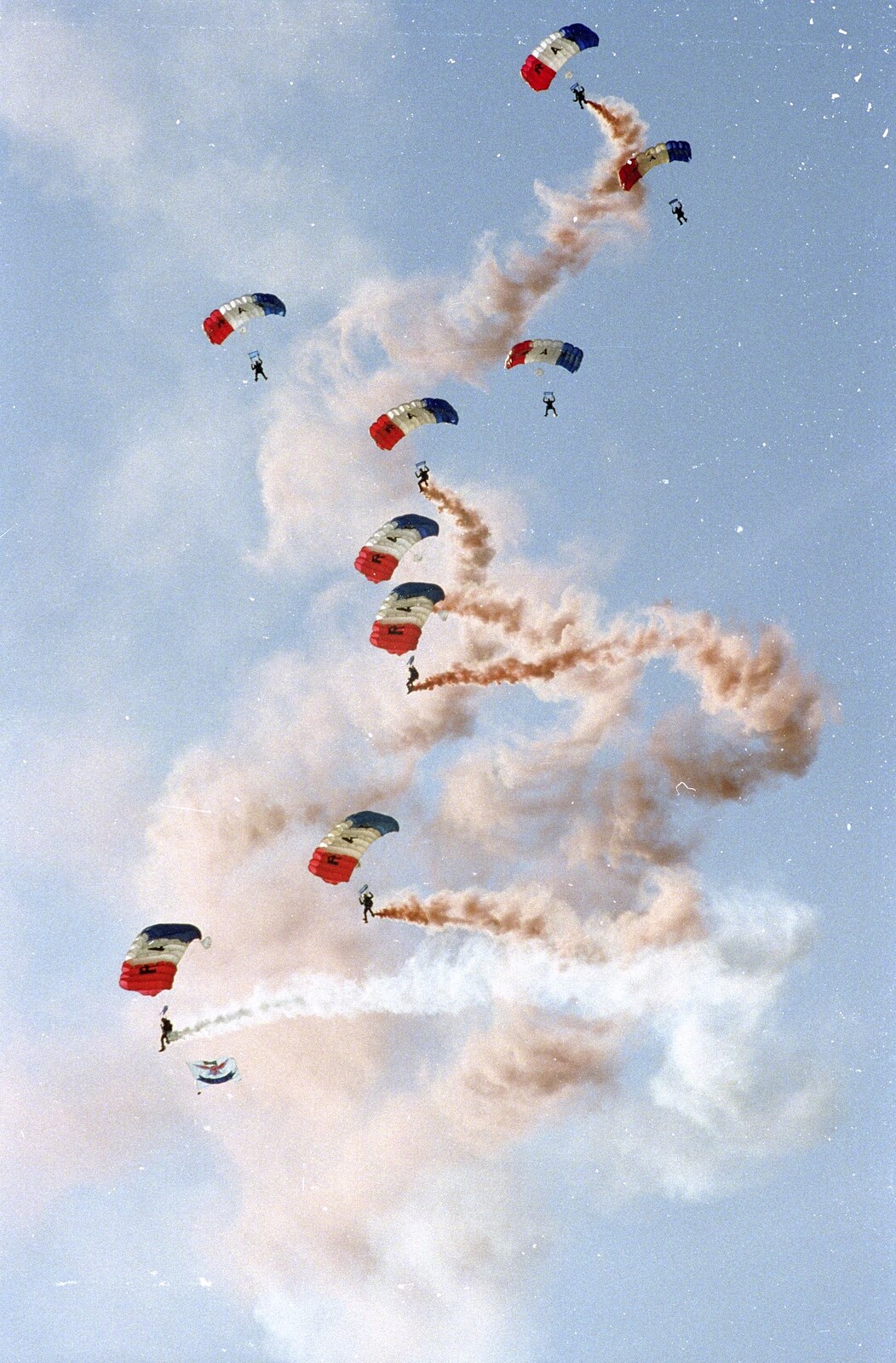 Massed parachute drop from The Mildenhall Air Fete, Mildenhall, Suffolk - 29th May 1994