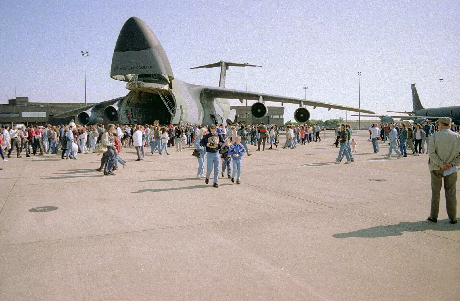 Crowds on the apron, near the C-5, from The Mildenhall Air Fete, Mildenhall, Suffolk - 29th May 1994