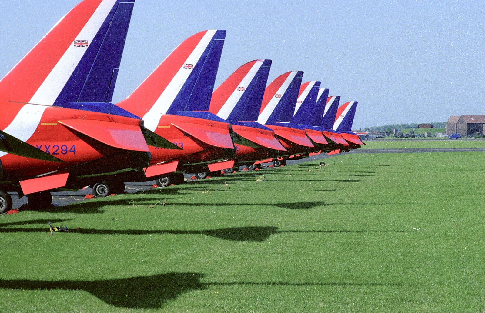 Red Arrows tails from The Mildenhall Air Fete, Mildenhall, Suffolk - 29th May 1994