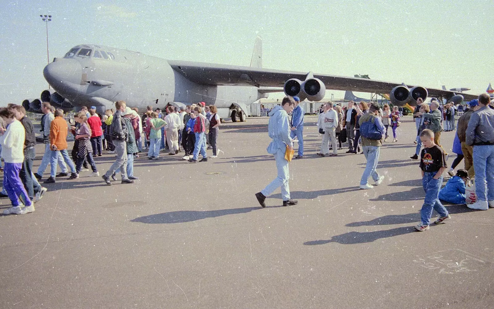 Crowds mill around in front of the B-52, from The Mildenhall Air Fete, Mildenhall, Suffolk - 29th May 1994