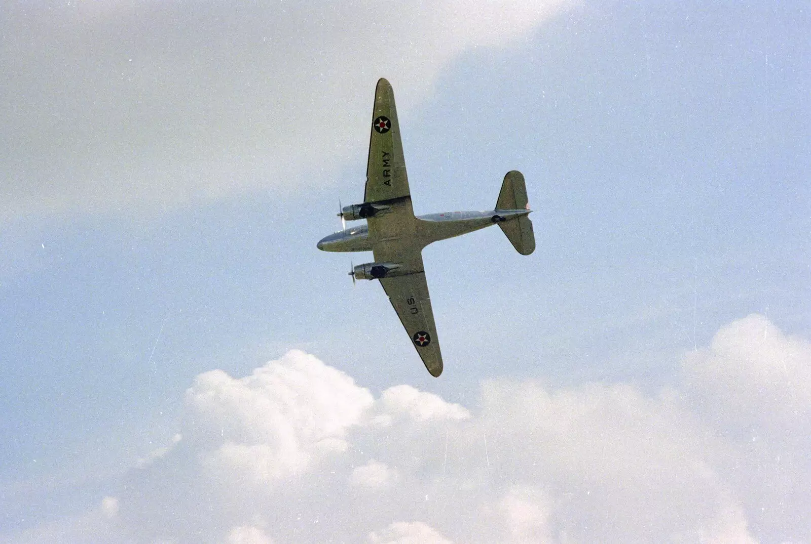 The C-47 Skytrain flies over, from The Mildenhall Air Fete, Mildenhall, Suffolk - 29th May 1994