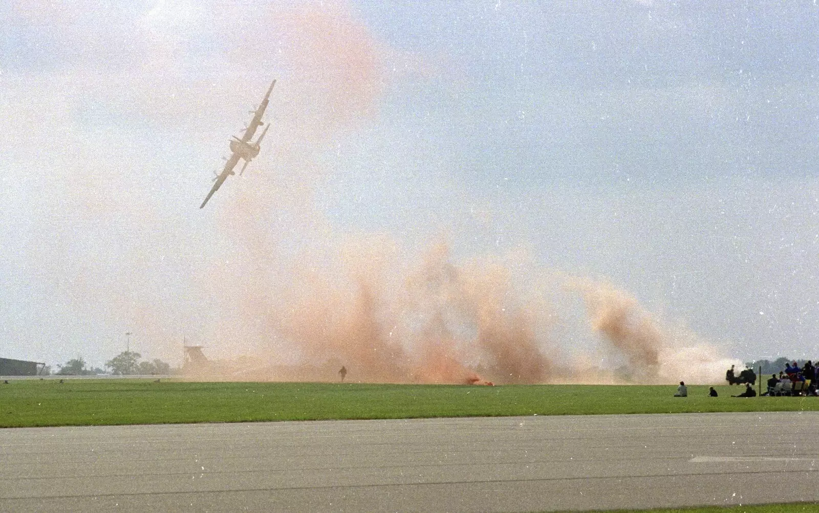 A simulated warzone touch-and-go from a C130, from The Mildenhall Air Fete, Mildenhall, Suffolk - 29th May 1994