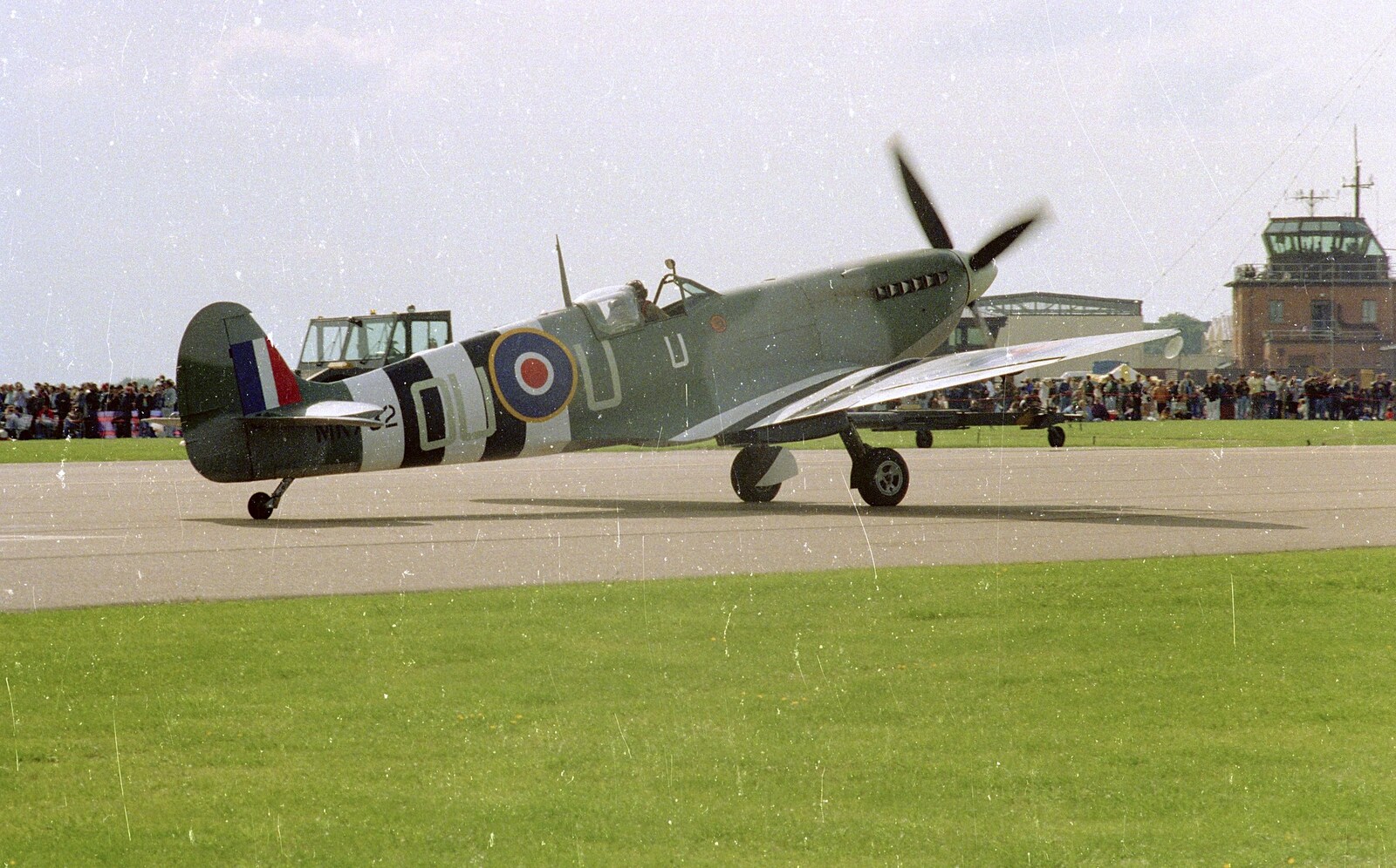 Mark 9 Spitfire 'Baby Bea V' (OU-U) from The Mildenhall Air Fete, Mildenhall, Suffolk - 29th May 1994