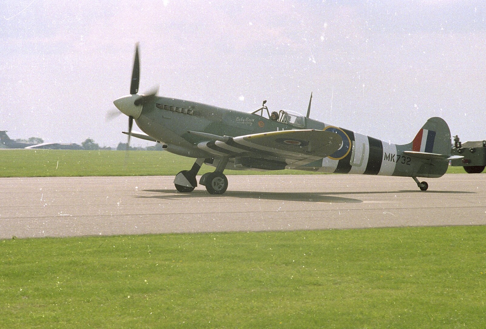Spitfire 'Baby Bea V' (MK732) rumbles by from The Mildenhall Air Fete, Mildenhall, Suffolk - 29th May 1994