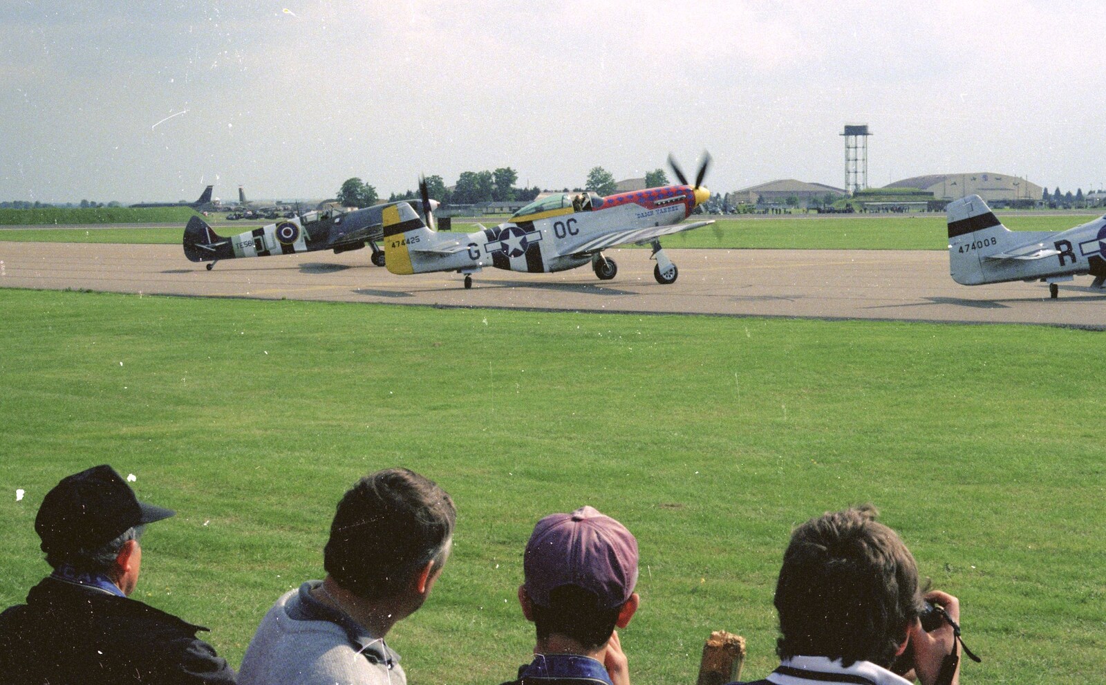 A Spitfire and P51 Mustang from The Mildenhall Air Fete, Mildenhall, Suffolk - 29th May 1994