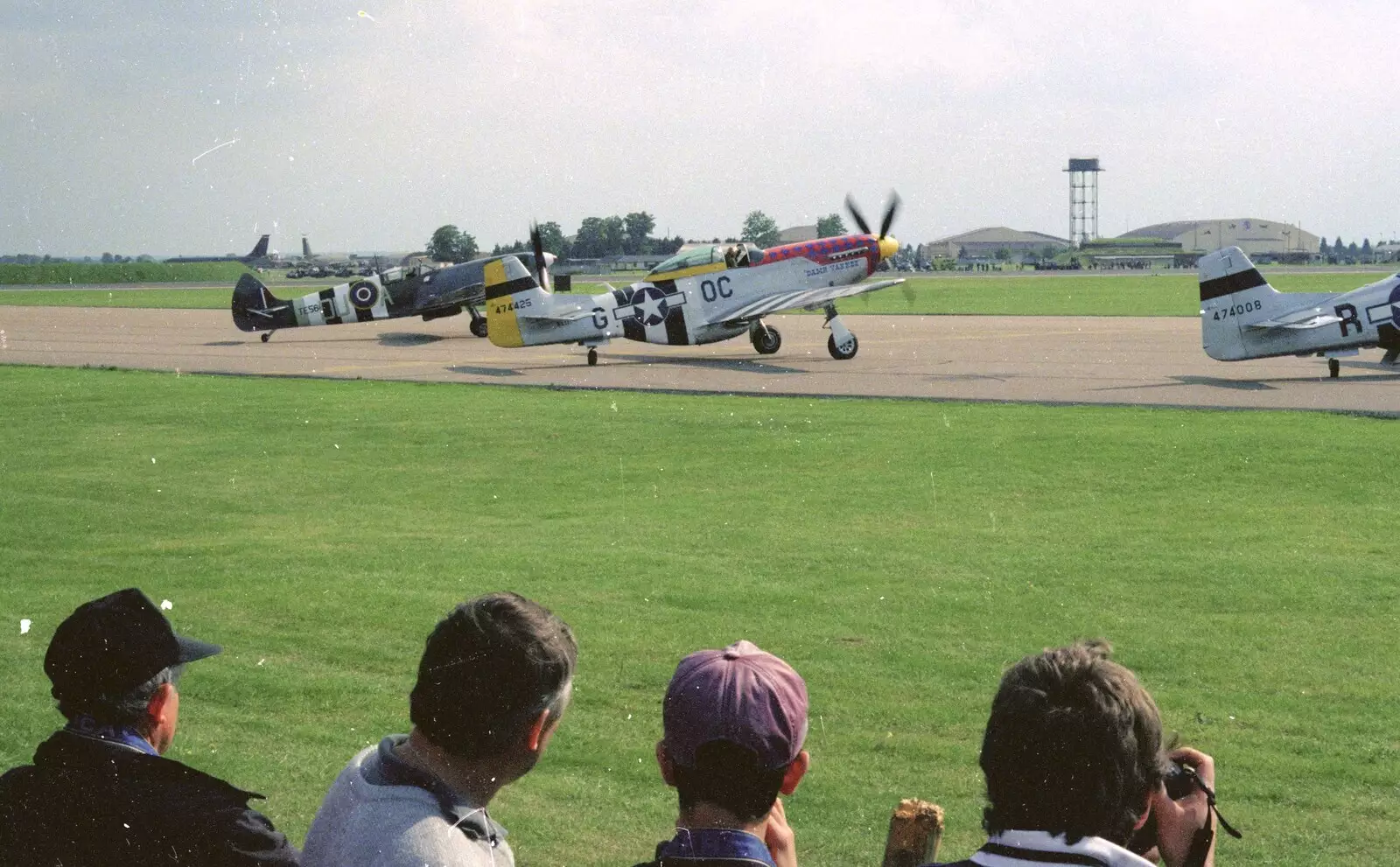 A Spitfire and P51 Mustang, from The Mildenhall Air Fete, Mildenhall, Suffolk - 29th May 1994