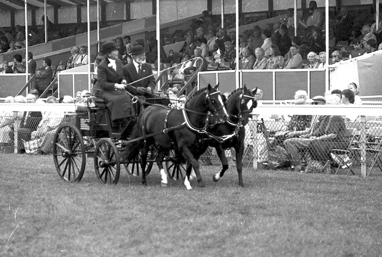 The Royal Norfolk Show, Costessey, Norwich - June 20th 1994: A pair of horses haul a carriage around