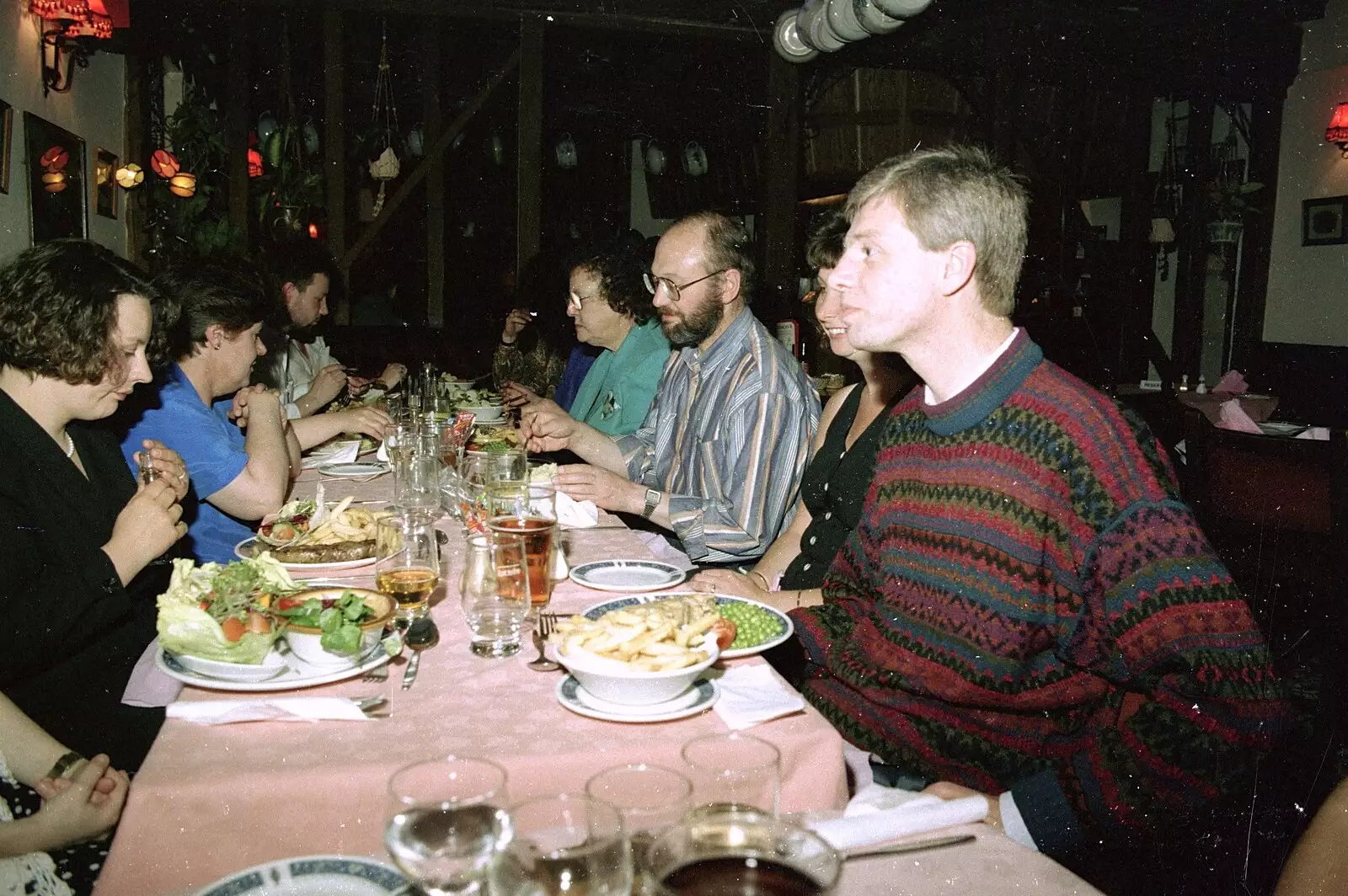 Steve-o and a plate of chips, from Clays Softball and Printec Reunion, Ditchingham and Stoke Ash, Suffolk - 2nd June 1994