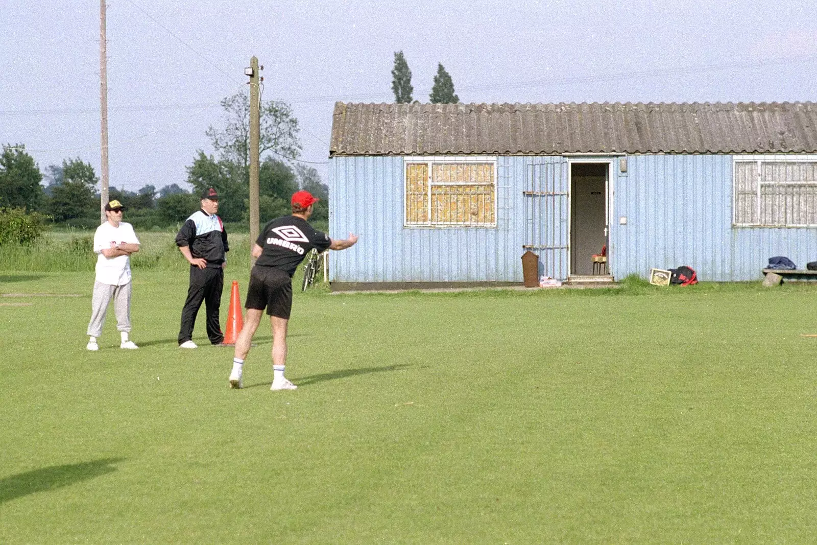 By the playing-field sheds, from Clays Softball and Printec Reunion, Ditchingham and Stoke Ash, Suffolk - 2nd June 1994