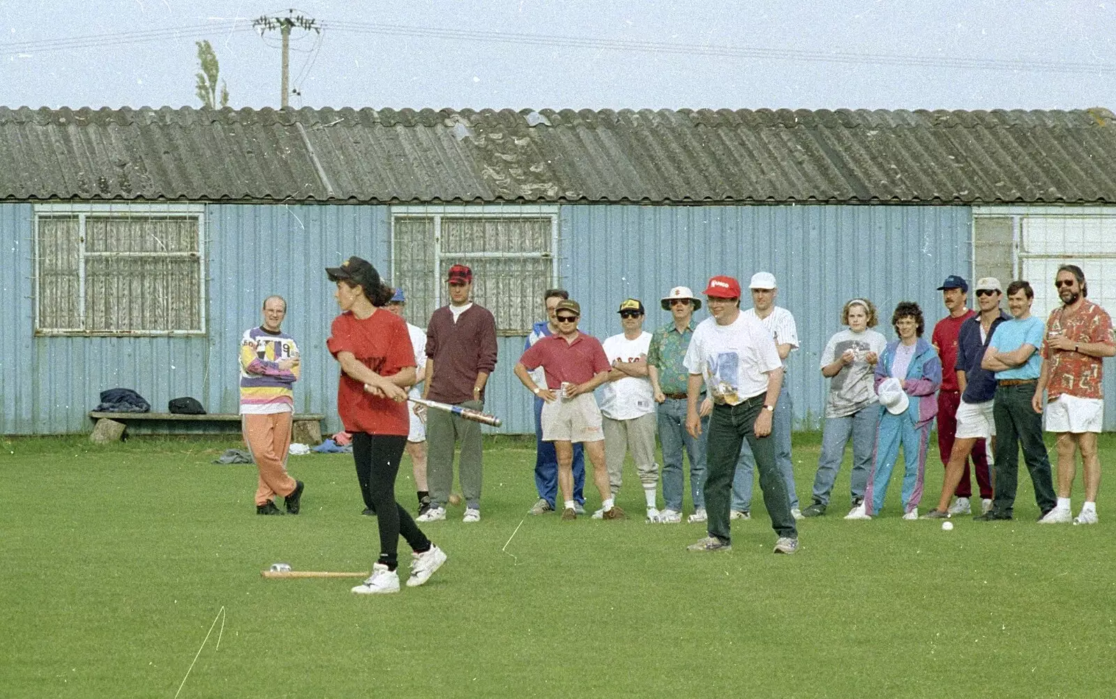 Taking a swing, from Clays Softball and Printec Reunion, Ditchingham and Stoke Ash, Suffolk - 2nd June 1994