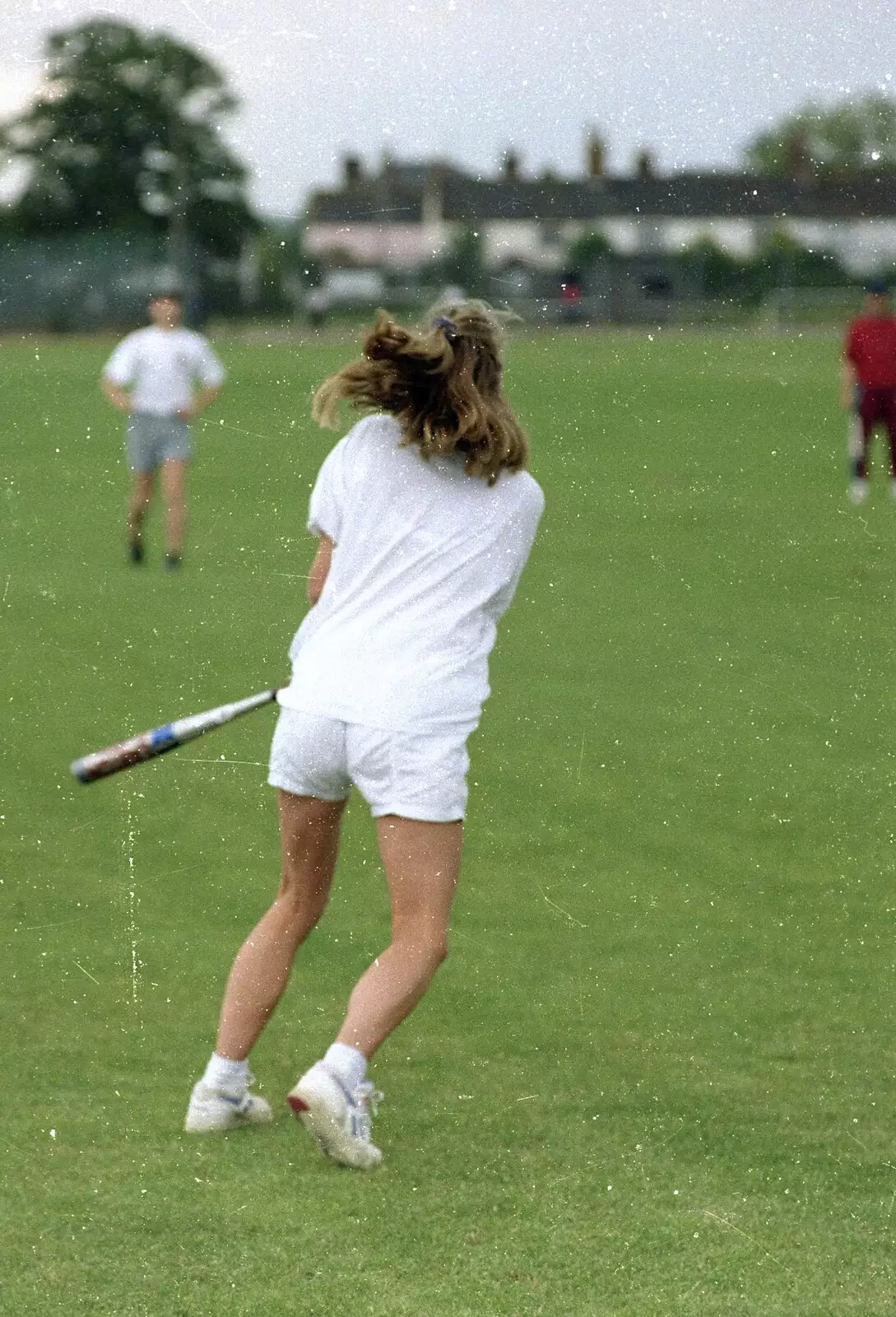 Action shot, from Clays Softball and Printec Reunion, Ditchingham and Stoke Ash, Suffolk - 2nd June 1994