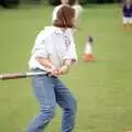 Jo takes a swing, Clays Softball and Printec Reunion, Ditchingham and Stoke Ash, Suffolk - 2nd June 1994