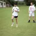 Warming up for the innings, Clays Softball and Printec Reunion, Ditchingham and Stoke Ash, Suffolk - 2nd June 1994