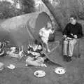 Theresa's sprog escapes from the tent, Sarah's Birthday Barbeque, Burston, Norfolk - 7th June 1994