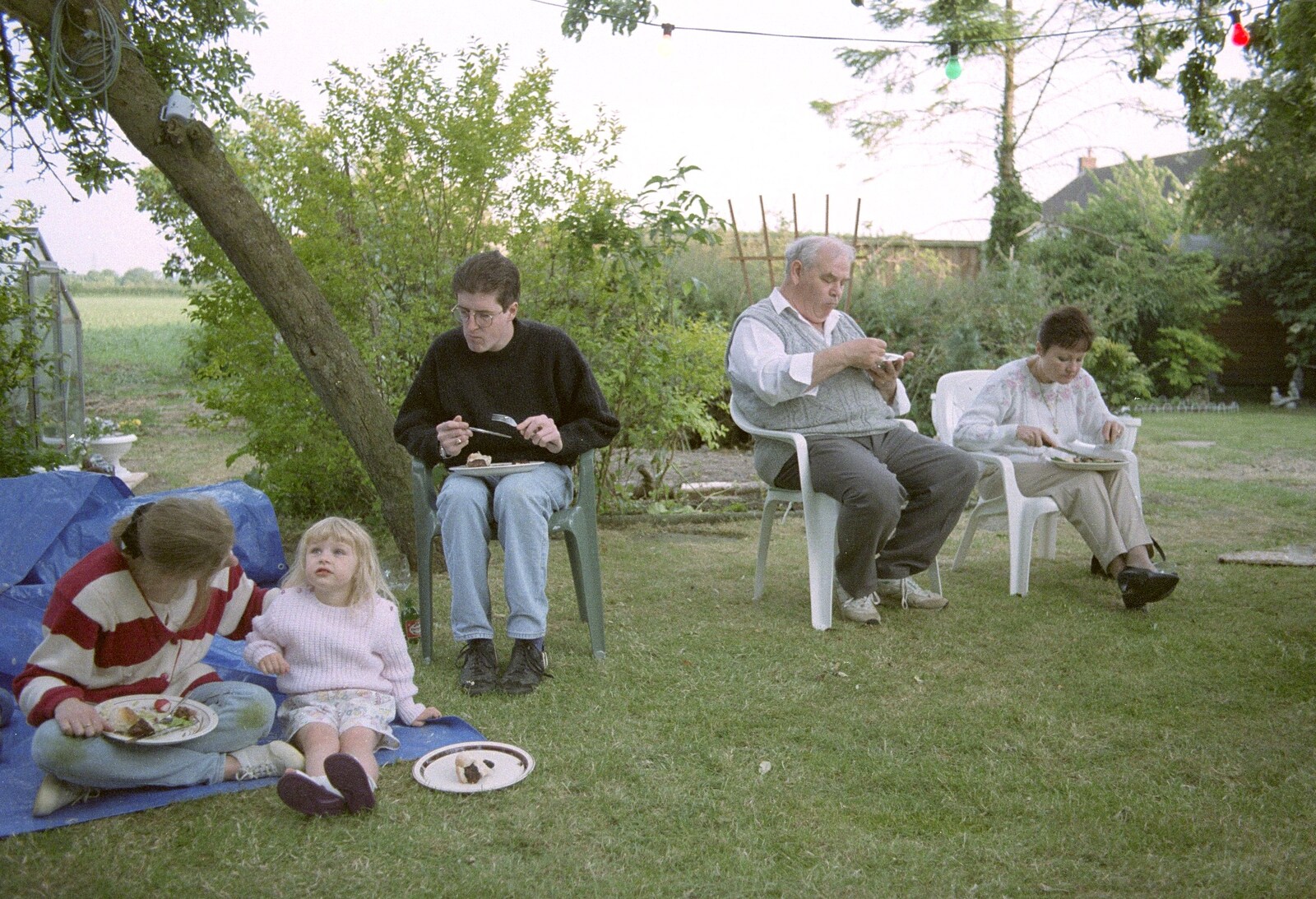Birthday barbeque tea in the garden from Sarah's Birthday Barbeque, Burston, Norfolk - 7th June 1994
