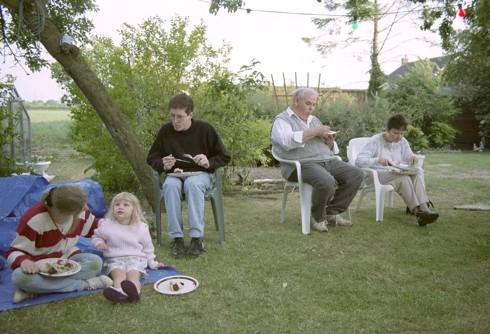 Birthday barbeque tea in the garden, from Sarah's Birthday Barbeque, Burston, Norfolk - 7th June 1994