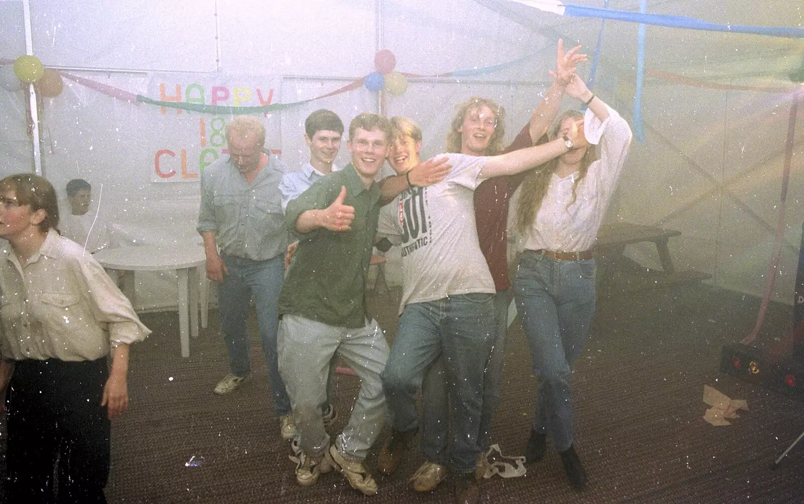 'Ninja' Jon, Andy, Paul, Jimmy and Ally, from Claire's Eighteenth Birthday, The Swan Inn, Brome, Suffolk - 11th June 1994