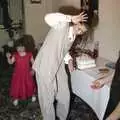 Claire fends off some silly string, Claire's Eighteenth Birthday, The Swan Inn, Brome, Suffolk - 11th June 1994