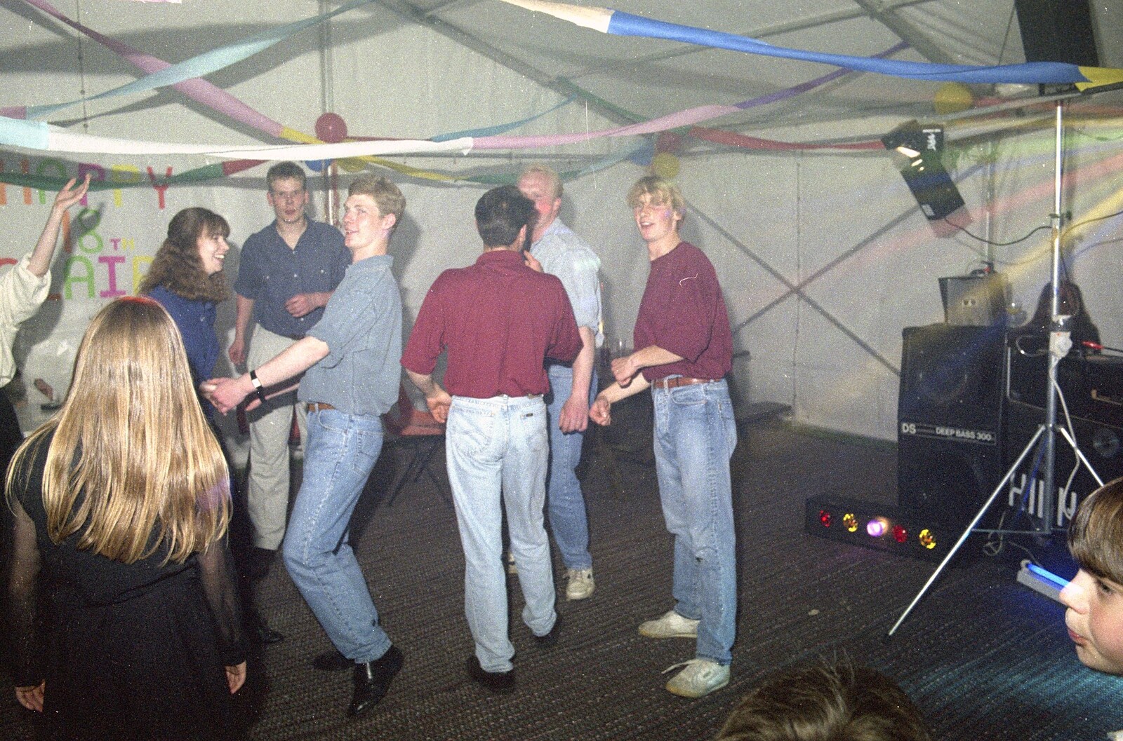 More mad dancing from the boys from Claire's Eighteenth Birthday, The Swan Inn, Brome, Suffolk - 11th June 1994