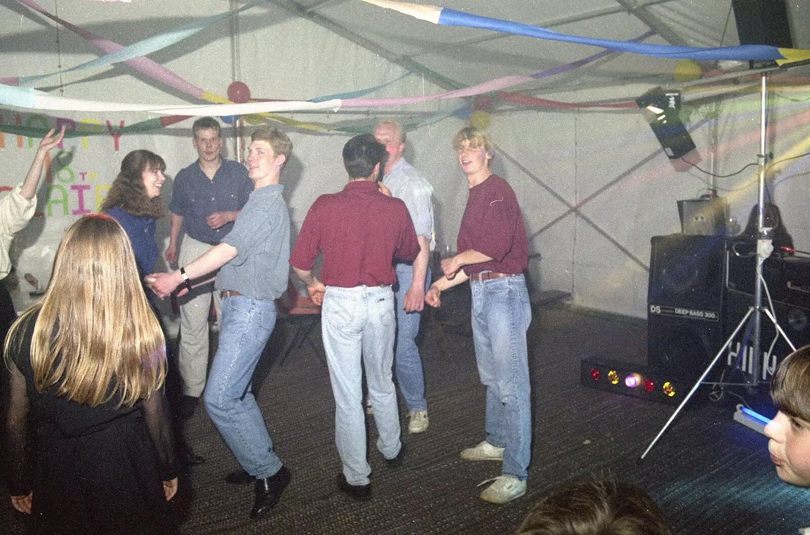 More mad dancing from the boys, from Claire's Eighteenth Birthday, The Swan Inn, Brome, Suffolk - 11th June 1994