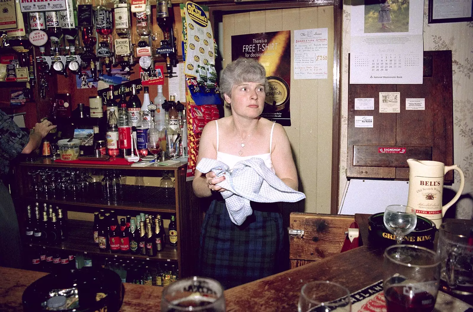 Spammy does some drying up, from Claire's Eighteenth Birthday, The Swan Inn, Brome, Suffolk - 11th June 1994