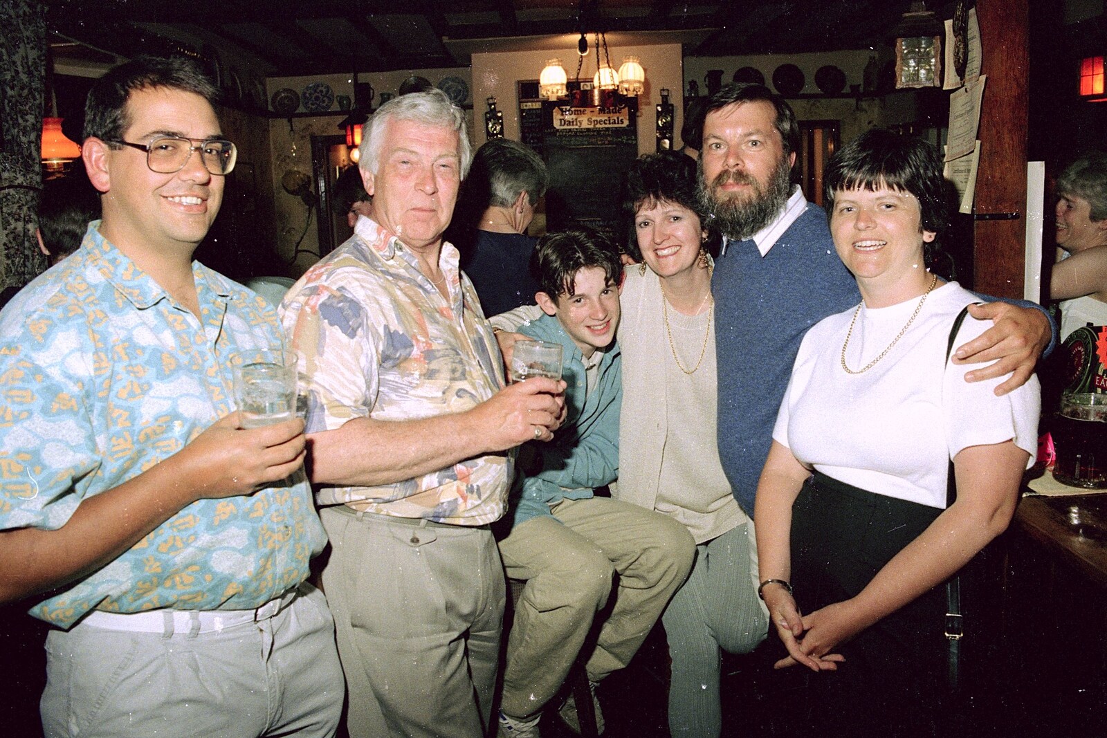 Roger, Colin, James, Jill, Benny and Gloria from Claire's Eighteenth Birthday, The Swan Inn, Brome, Suffolk - 11th June 1994