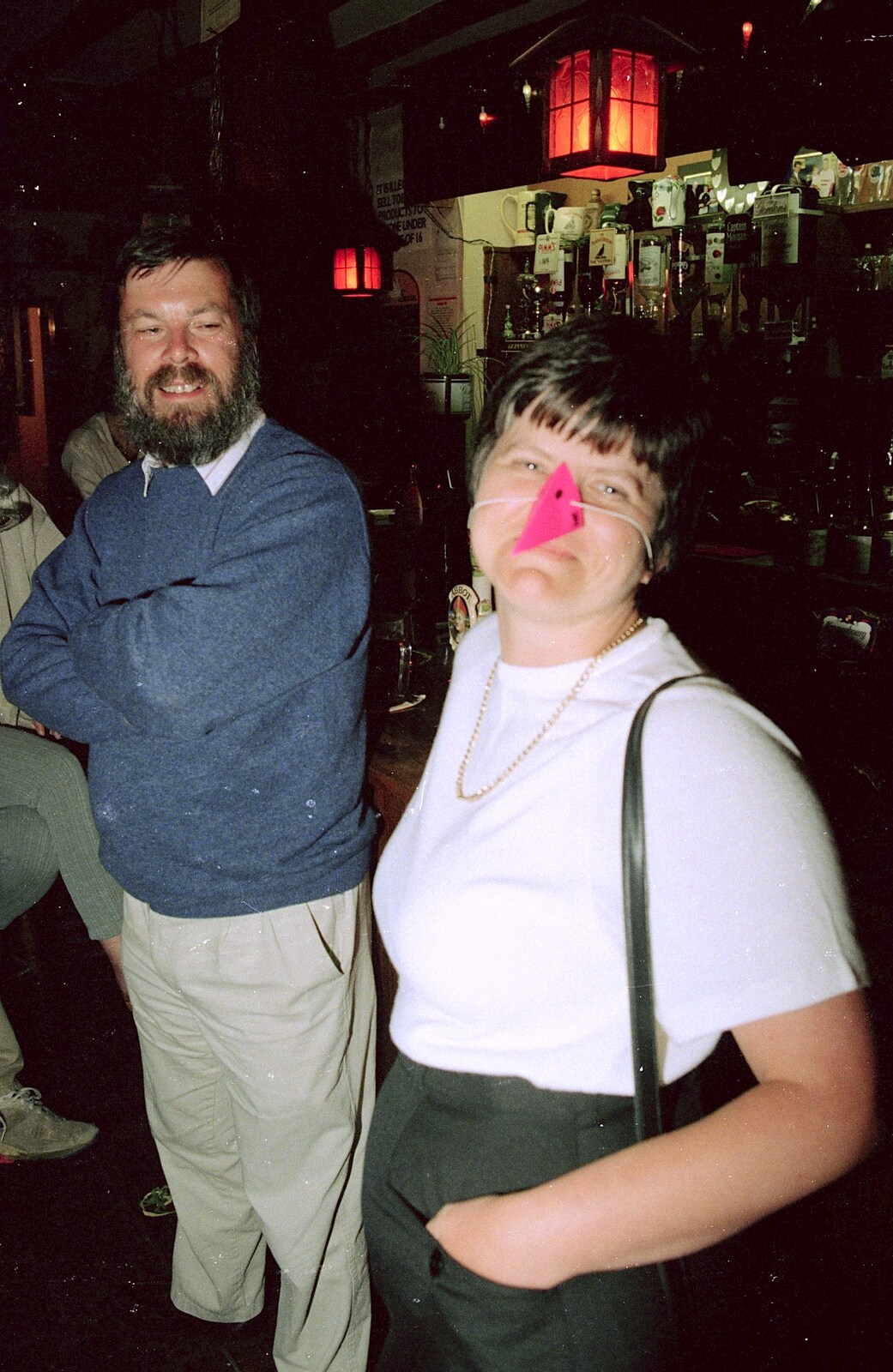 Claire's Eighteenth Birthday, The Swan, Brome, Suffolk - 11th June 1994: Gloria has a fake nose on