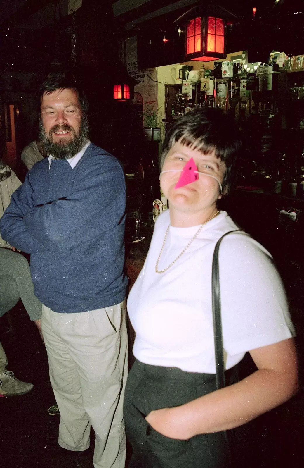 Gloria has a fake nose on, from Claire's Eighteenth Birthday, The Swan Inn, Brome, Suffolk - 11th June 1994