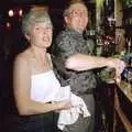 Spam and Jophn Willy behind the bar, Claire's Eighteenth Birthday, The Swan Inn, Brome, Suffolk - 11th June 1994