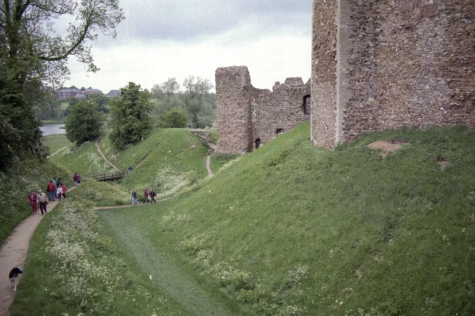 Framlingham castle exterior walls, from House Renovation Randomness and a Spot of Lightning, Brome, Suffolk - 19th June 1994