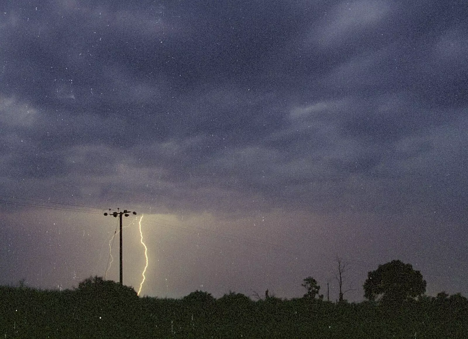 Another strike, from House Renovation Randomness and a Spot of Lightning, Brome, Suffolk - 19th June 1994