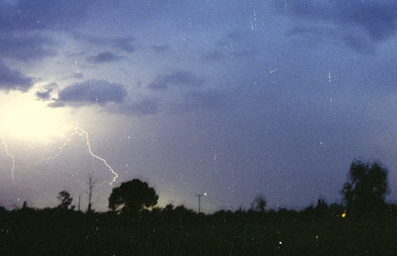 More forked lightning, from House Renovation Randomness and a Spot of Lightning, Brome, Suffolk - 19th June 1994