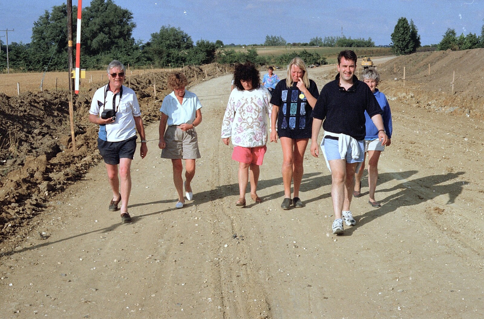 Walking the Stuston bypass from "Mad" Sue's 50th and the Building of the Stuston Bypass, Stuston, Suffolk - 7th July 1994