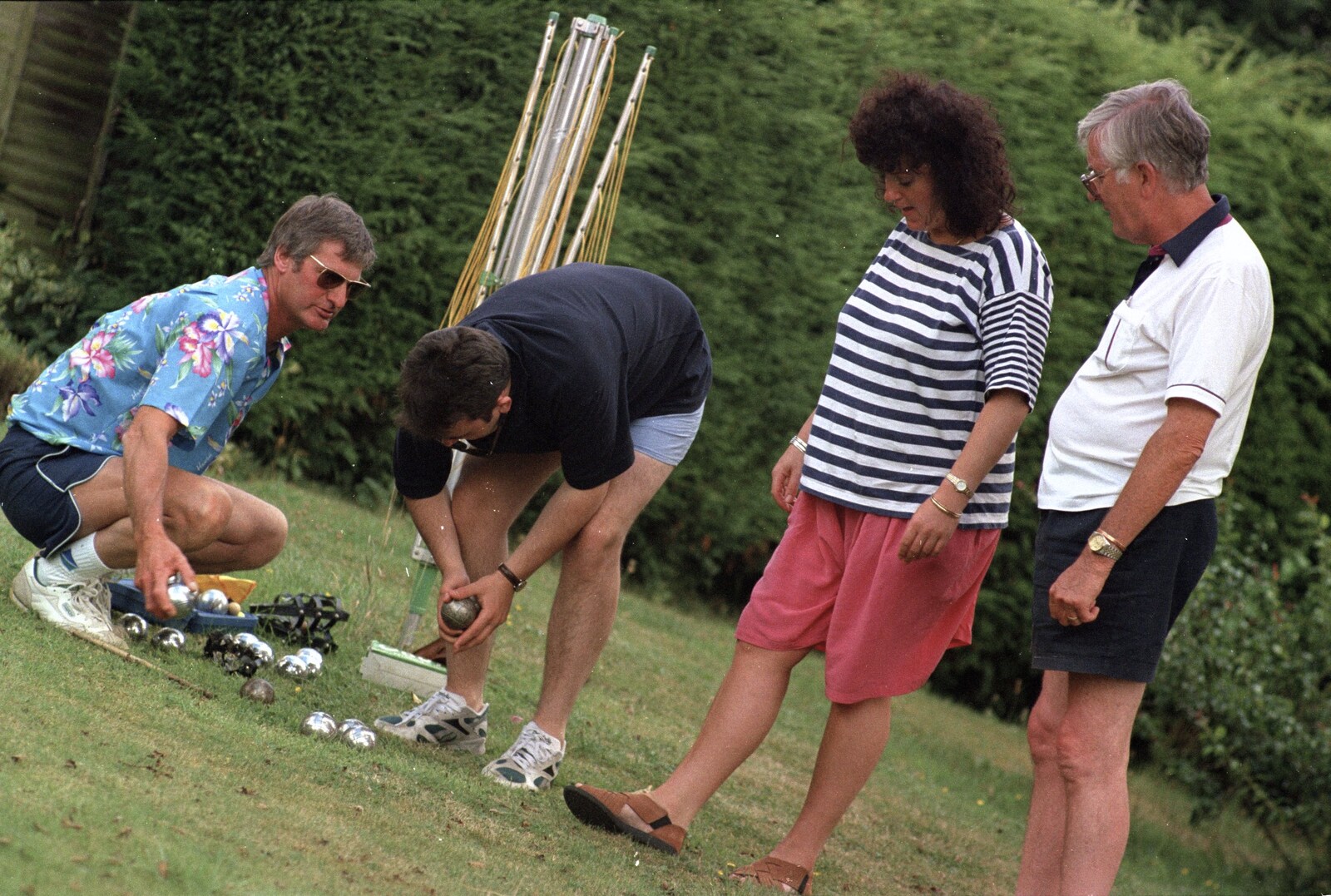 A spot of Petanque breaks out from "Mad" Sue's 50th and the Building of the Stuston Bypass, Stuston, Suffolk - 7th July 1994