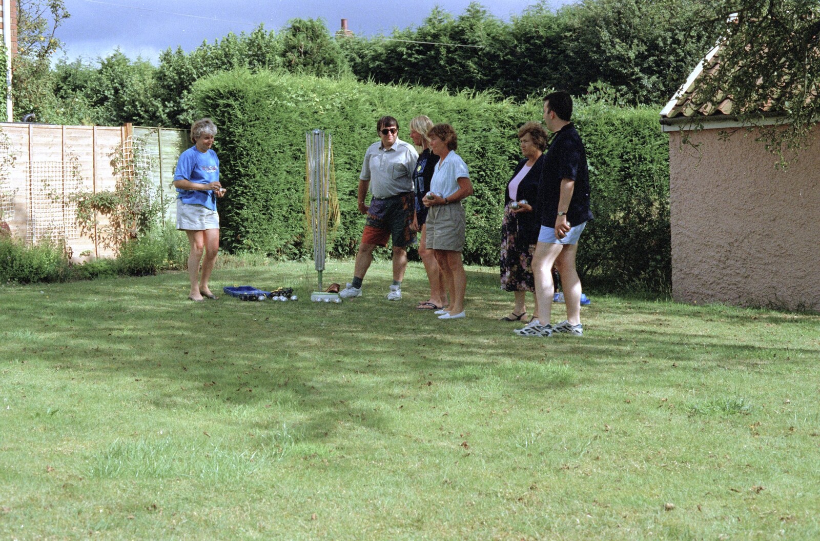 More petanque milling around from "Mad" Sue's 50th and the Building of the Stuston Bypass, Stuston, Suffolk - 7th July 1994