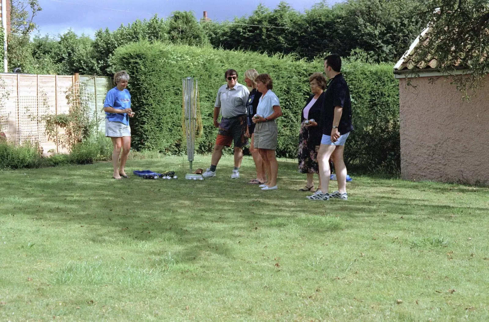 More petanque milling around, from "Mad" Sue's 50th and the Building of the Stuston Bypass, Stuston, Suffolk - 7th July 1994