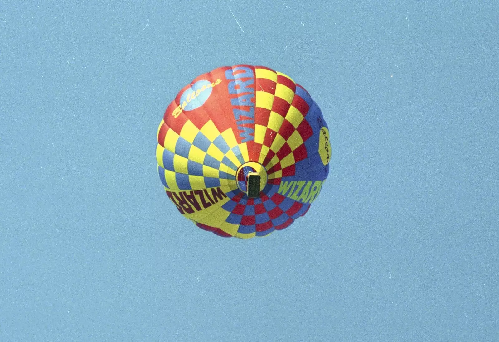 A balloon from the Oaksmere floats over, from Orford With Riki and Dave, Poppies and an Alfie Afternoon, Suffolk - 6th August 1994