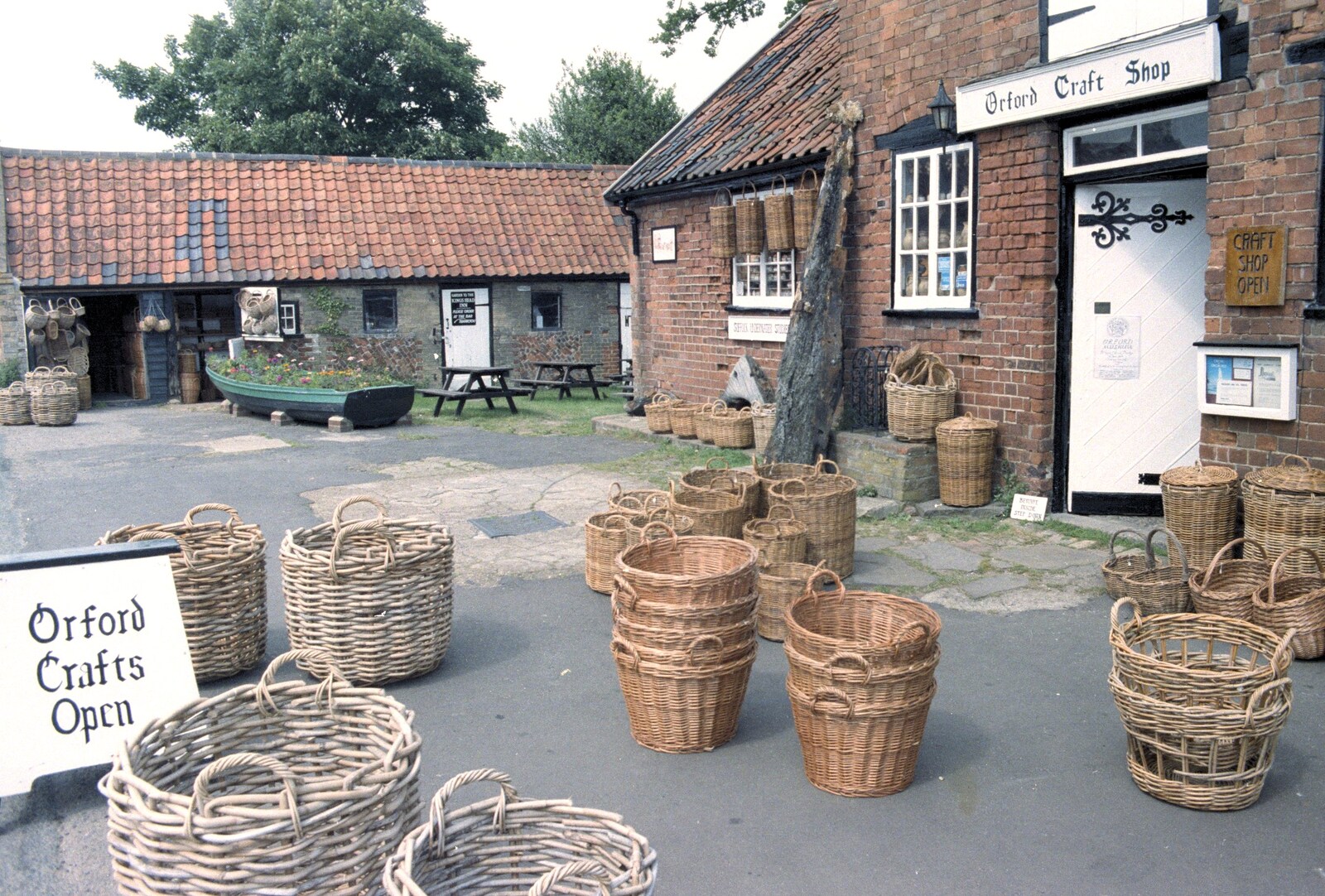 Baskets outside the Orford Craft Shop from Orford With Riki and Dave, Poppies and an Alfie Afternoon, Suffolk - 6th August 1994